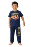 Ninos Dreams All Over Print Chhota Bheem with Friends T Shirt & Pajama-Navy Blue