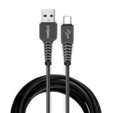 FRONTECH 17W / 3.4A Super Fast Charging 1M PVC USB to Type-C Data Cable for Smartphones, Tablets, Laptops & other Micro USB V8 Devices, Charging and Data Sync (1028 – Black)