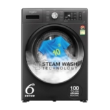 Whirlpool 8 Kg 5 Star Inverter Supreme Care Front Load Fully Automatic Washing Machine with In-Built Heater (XS8014BWME, MidNight Grey, Steam Technology, 100+ Tough Stains, 6th Sense Soft Move)