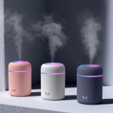 Ultrasonic Essential Oil Diffuser & Cool Mist Humidifier with LED Night Light, Quiet Aroma Diffuser for Home, Office, Bedroom & Car | Wooden Grain Air Freshener (H2O Humidifier)