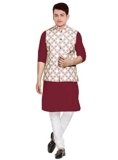 OS JEANS MEN’S COTTON KURTA, PYJAMA & SATIN NERHU JACKETS COMBO SET OF 3 PCS (SIZE: Medium TO 2XL)