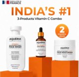 Aqueria Complete Vitamin C Skincare Combo Face Wash 200ml Serum 50ml Moisturizer 100g(3 Items in the set)