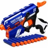 Storio Blaze Storm Hot Fire Soft Bullet Gun Toy With 10 Safe Soft Foam Bullets, Fun Target Shooting Battle Fight Game For Kids Boys (Blaze Storm- Hot Fire),Multicolor