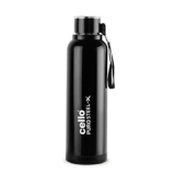 Cello Puro Steel-X Benz 900 Inner Steel Insulated Water Bottle 900 ml, Black | ISI Certified, BPA Free, Leakproof | Sturdy & Durable | Ideal for Office, College, Gym, Cycling, Camping & Outdoor Sports