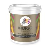 Indigo Metallic Emulsion Platinum Series – Sparkling Metallic Texture Wall Paint | Water-Based | Anti-Fungal & Algae Resistant | Interior & Exterior Use 1 L Sunshine Gold