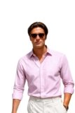 Louis Philippe Men Pink Check Full Sleeves Formal Shirt