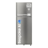 Samsung 396 L, 2 Star, Convertible 5-in-1, Digital Inverter, Frost Free Double Door, Bespoke AI WiFi Enabled Refrigerator (RT41DG6A2BSLHL, Ez Clean Steel/Real Steel, Silver)