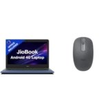 JioBook 11 with Lifetime Office | Android 4G Laptop Mediatek 8788 (JioOS) | Octa-core | 4GB RAM | 64 eMMC Storage | Thin and Light Laptop (11.6 inch, 990 Grams + Logitech M196 BT Mouse
