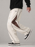 VEXUA Striped Men Beige Track Pants