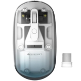 Zebronics Sheer Pro Wireless Mouse, Translucent Design, Up to 1600 DPI, Dual Mode 2.4GHz + BT, 4 Buttons, Type-C Rechargeable, Silent Clicks, USB Nano Receiver, Ergonomic Design (Blue)