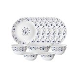 Larah by Borosil Helena Opalware Dinner Set, 13 Pieces, White