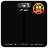 Dr Trust USA Inspire Digital Electronic Weight Machine, US FDA approved with 3 Years Warranty, For Human Body 180Kg Capacity, Tempered Glass, LCD Display Personal Weighing Scale – 523 (Black)