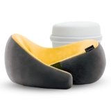 Lifelong Travel Neck Pillow | Premium Memory Foam Neck Support | Adjustable Headrest for Sleeping, Airplane Use | Portable Cushion with Case | Yellow