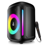 boAt PartyPal 30, 25W Signature Sound, RGB LEDs, Wired Mic for Karaoke, Up to 6H Battery, TWS Mode, Multi Connect, Bluetooth Speaker, Wireless Speaker, Portable Speaker (Premium Black)
