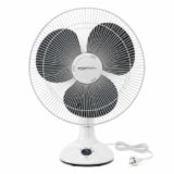 amazon basics 16-Inch Table Fan | Tilting Head | 1400 RPM | Silent Operation | 400mm Sweep Length (Grey)