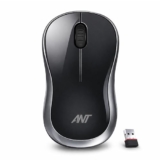 Ant GLOBE15 Wireless Mouse |2.4GHz High-Speed Connectivity |1200 DPI Optical Tracking |12M Battery Life |10m Range USB Plug & Play, Lightweight Ergonomic Design for Laptop,PC,Mac,Windows -Black/Silver