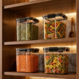 HomeWiz Air-Tight Kitchen Storage Containers Set of 4 (700 ML Each) | Transparent Plastic Boxes for Fridge, Pantry & Home Organization | Food Grade, Multi-Purpose Storage | Storage Box