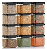 Kitchwell Air Tight Containers Storage Set For – 500 ML Kitchen Transparent Jar, Kitchen Accessories Items, Pantry Organization Storage Containers, Container sets (10)