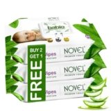 Novel Baby Wet Wipes 80 Wipes x Pack of 3 (240 Wipes) | Aloe Vera, Chamomile, Vitamin E Enriched | pH Balanced, Alcohol, Hypoallergenic & Paraben-Free | Soft Gentle Baby Wipes with Lid