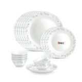 Treo by Milton Opalware Aurelia Murel Dinner Set of 18 | Serving for 6 | Microwave & Dishwasher Safe | Bone-Ash Free | Tempered Toughness | Plates & Bowls | Crockery Set for Dining & Gifting