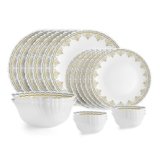 Cello Dazzle Series Victor Opalware Dinner Set | 20Pcs | White | Service for 6 | Microwave & Dishwasher Safe | Light-Weight & Durable | Chip & Scratch Resistant | Best for Special Occasion & Gifting