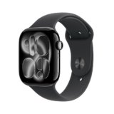 Apple Watch Series 11 GPS 46mm Jet Black Aluminium Case with Black Sport Band – M/L