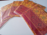 Lalithastudio Printed Bandhani Cotton Blend Saree(Red, Yellow)