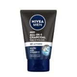 NIVEA MEN All in 1 Charcoal Face Wash 100 g | With Charcoal, Mulethi & Mint for complete detox in Summer | 10 X Vitamin C Effect for Radiant Skin | For detoxified and refreshed skin
