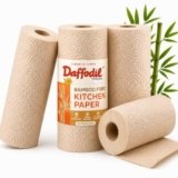 Daffodil Bamboo -2 Ply Kitchen Towel Tissue Roll | 240 Pulls (60 pulls x 4 Rolls) | 100% Eco-Friendly – Pure Bamboo Pulp |Soft & Super Absorbent | Food Safe
