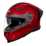 STUDDS Helios ISI and DOT Certified Full Face Helmet with Antifog 100 Lens, Sporty Spoiler (Cherry RED – L)