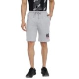 Van Heusen Athleisure Men Knit Shorts – Cotton Rich – Smart Tech, Easy Stain Release, Anti Stat, Ultra Soft, Quick Dry_50007_Grey Melange_S