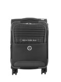 Ligobags Polyester 8 Wheels 360 Degree Wall Street Soft-Sided Large Cabin Luggage Black Laptop Roller Case |28 Inch Trolley Bag