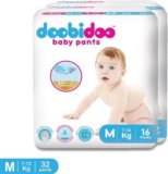 Doobidoo BabyPants Medium Size Rash Free Soft Diapers Anti-Leak Highly Absorbent 7-12Kg – M(32 Pieces)
