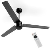 OAKTER 1200mm BLDC Ceiling Fan with IR Remote Control | BEE 5-star Rated Energy Efficient Ceiling Fan | High Air Delivery with LED Indicators (Black)