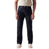 Levi’s Men’s 505 Dark Indigo Straight Fit Mid-Rise Jeans
