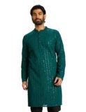 Symbol Premium Men’s Polyester Knee Length Festive Regular Fit Kurta(SY-A23-MNA-FKT-309_Green_6XL)