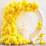 TREND N ART Regular Yellow Balloon Pack of 50 Balloons for Birthday Decoration items celebration Anniversary Girls Boys Men Women (Pack of 50Pcs,1 Glue Dot,1 Balloon Arch) (YELLOW, 50)