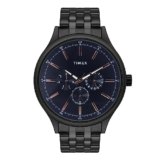 TIMEX Analog Watch for man with Black Round Dial & Black Stainless Steel Bracelet Band Water Resistant Men’s Wrist Watches – TWEG184SMU11