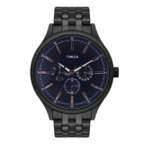 TIMEX Analog Watch for man with Black Round Dial & Black Stainless Steel Bracelet Band Water Resistant Men’s Wrist Watches – TWEG184SMU11