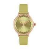 French Connection Leather Analog Green Dial Women’s Watch-Fcn00035G, Band_Blue