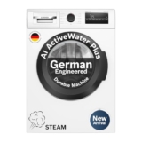Bosch 8 kg 5 Star Front Load Fully-Automatic Washing Machine, AI ActiveWater, 15 Wash Programs, Removes 99.9% Germs with Steam, No Tangle or Wrinkle,White, WAJ28260IN