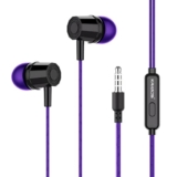 Kratos E02 Purple Wired Earphones with 3.5mm Jack in-line Mic Control for Clear Calling & Music, Multi-Functional Controller, Comfort Fit Wired Ear Phones, Compatibility with All Mobiles