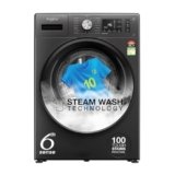 Whirlpool 8 Kg 5 Star Inverter Supreme Care Front Load Fully Automatic Washing Machine with In-Built Heater (XS8014BWME, MidNight Grey, Steam Technology, 100+ Tough Stains, 6th Sense Soft Move)