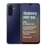 Samsung Galaxy M17 5G Mobile (Sapphire Black, 4GB RAM, 128GB Storage) | 50MP OIS Triple Camera | Gorilla Glass Victus | IP54 | 6 Gen OS Upgrades | AI | Gemini Live | Lag-Free Gaming | Without Charger