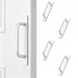 VedicBloom 3-Pack No Drill Door Handles,Cabinet Handle,Heavy Duty Aluminum Alloy, Silver Finish, 148mm Length, Easy Installation for Kitchen Cabinets, Drawers, Glass Doors, Rental Apartments