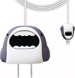 Meyaar Compatible with Apple iPhone Charger Case Cover | Cartoon Character Silicon Charger Case Cover for 18-20W 360 Degree Full Protection Cover (Cable Not Included) (Cute Shark)