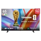 Toshiba 164 cm (65 Inches) 4K Ultra HD Smart LED TV | Dolby Vision Atmos & HDR10+ | Game Mode Plus | AI 4K Upscaling | REGZA Engine ZR | Voice Control | VIDAA OS | 65C380RP (Black)