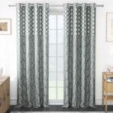 MollisHomes Door Curtains 7 Feet Pack of 1, Damask, Grey & White
