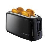 Morphy Richards AT 402 1450 Watts Pop-Up Toaster | 4-Slice Automatic Pop Up Toaster With Removable Crumb Tray | 7-Levels Browning Control | Bread Centring With Wide Bread Slots | 2-Yr Warranty【Black】