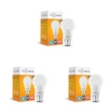wipro Garnet 10W LED Bulb for Home & Office |Cool Day White (6500K) | B22 Base|220 degree Light coverage |4Kv Surge Protection |400V High Voltage Protection |Energy Efficient | Pack of 3